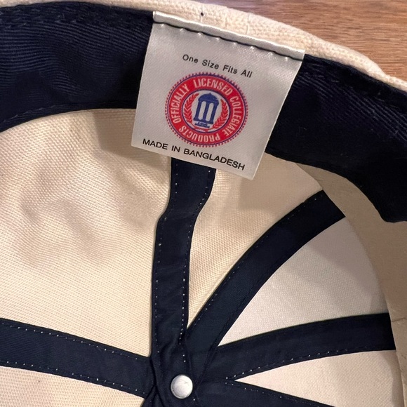 Vintage Michigan Wolverines Unisex Gold Blue Cream Football Ball Hat with Tags - Picture 8 of 10